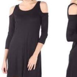 Anna Lee + Hope Black Cold Shoulder Dress, Size M